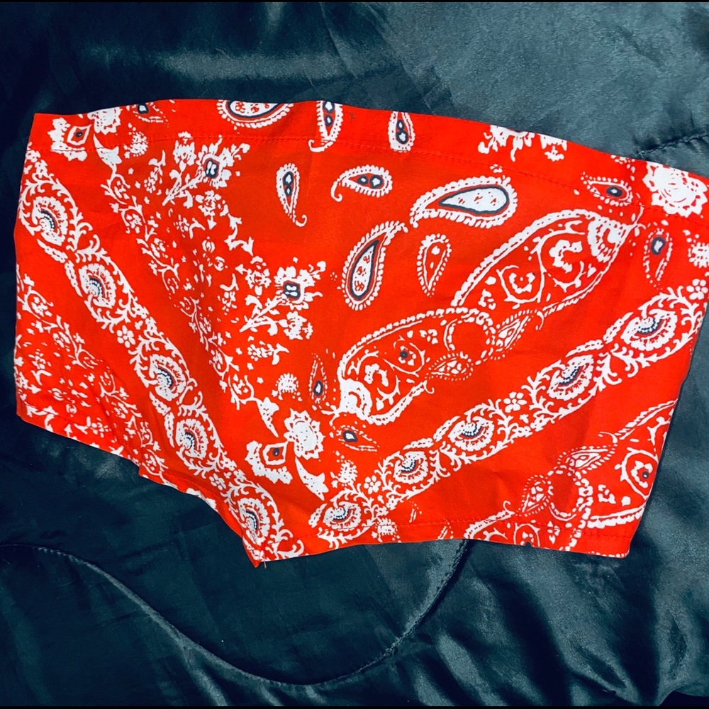 Red bandana tube top